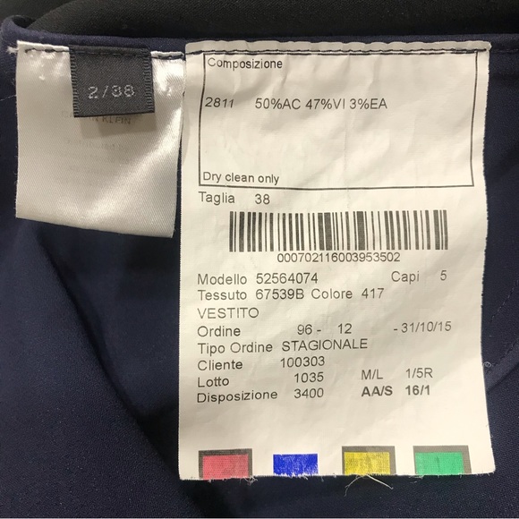 Calvin Klein Collection Black/Navy Blue Color-block Shift Dress, 2 - Picture 8 of 8